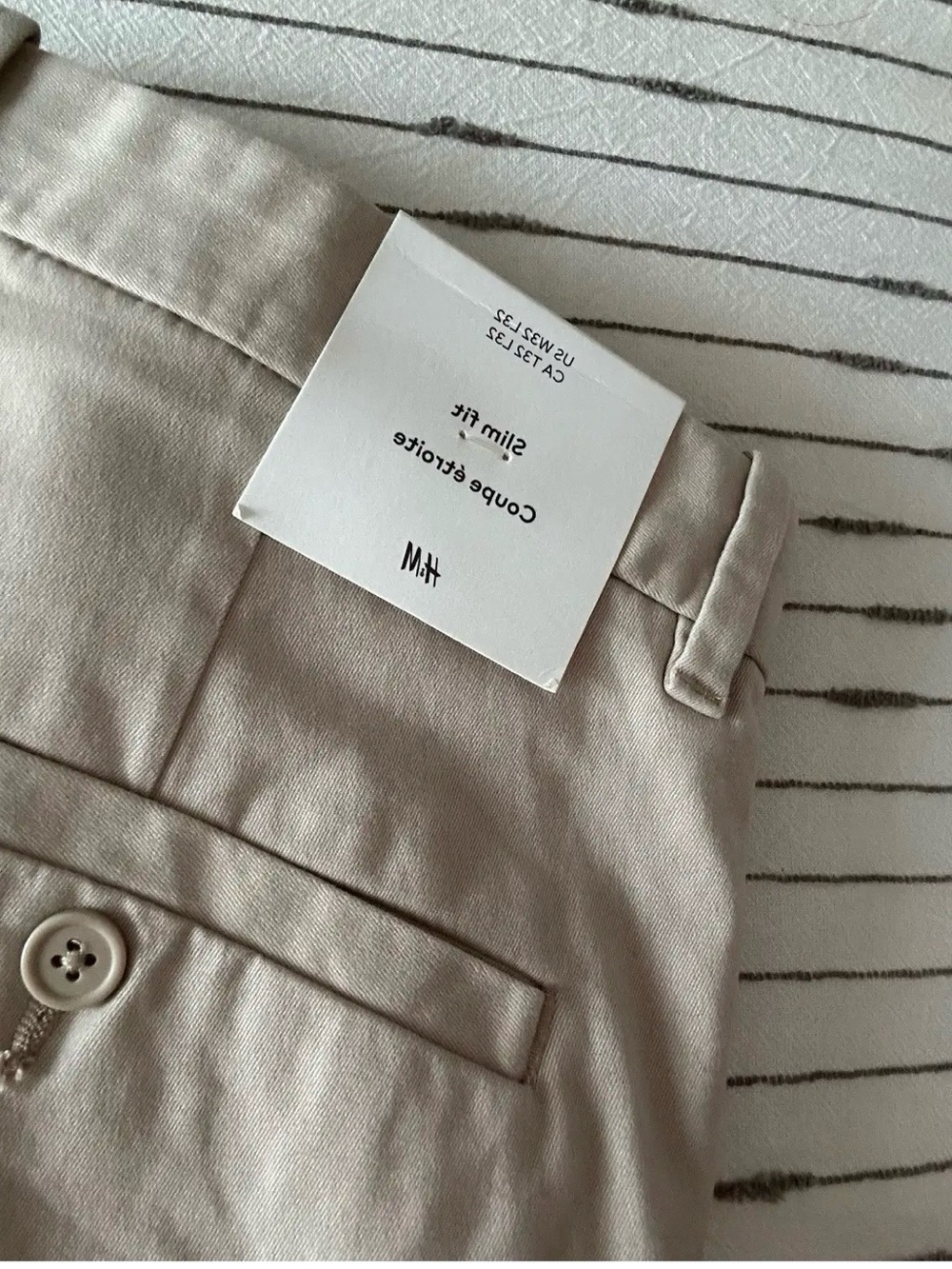 H&M Men’s Slim Fit Beige Pants